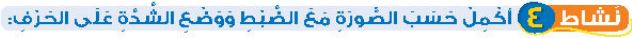 نشاط 4 أكمل حسب الصورة مع الضبط ووضع الشدة على الحرف